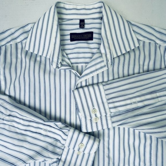 DONALD J TRUMP Signature Collection Non Iron‎ Dress Shirt Striped Men’s 16 32/33 - Picture 1 of 8